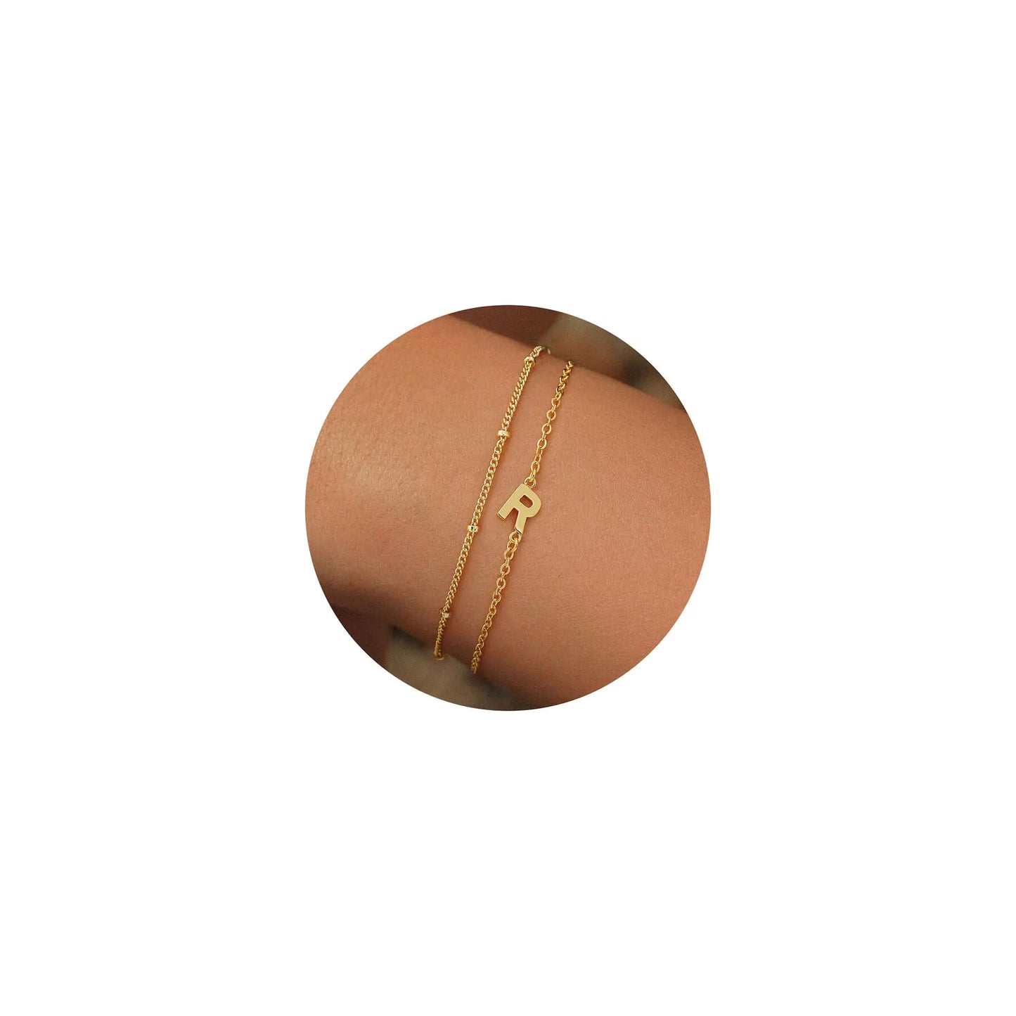 Turandoss Gold Initial Bracelets for Women