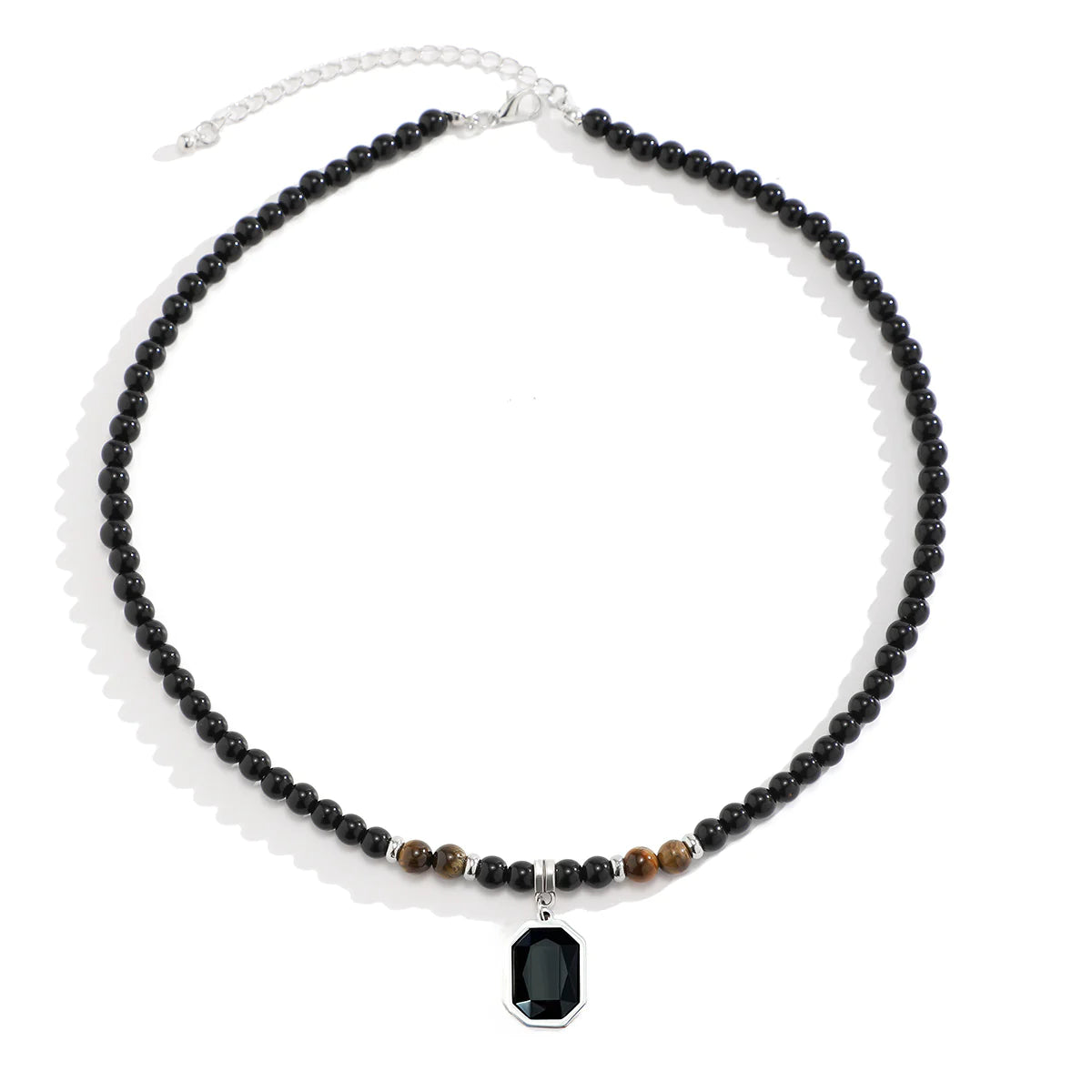 Men's Hip Hop Tiger Stone Beaded Necklace - Minimalist Style
