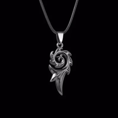 Men's Punk Dragon Flame Pendant Necklace with Chain