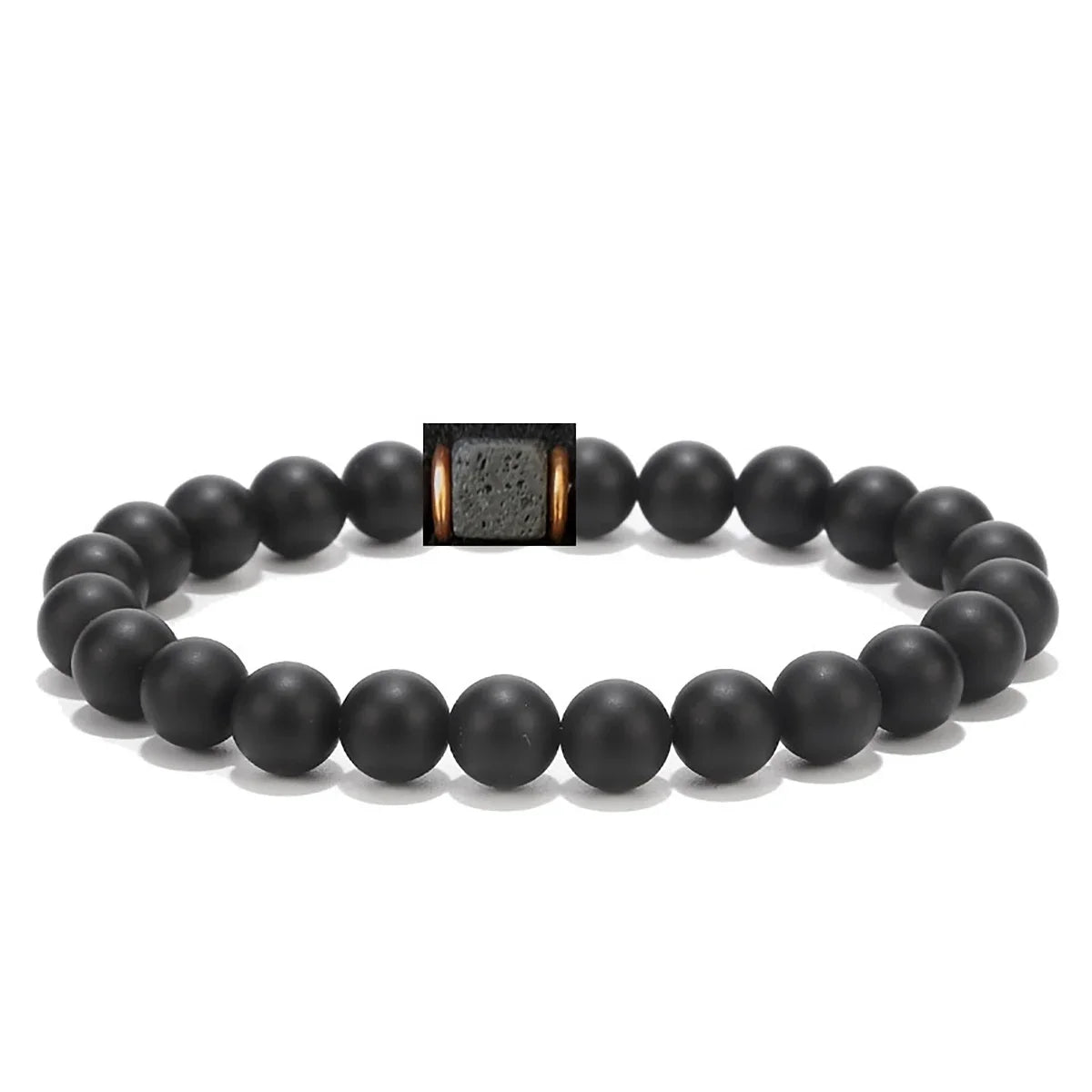 Black Onyx Lava - Matte Cube Bracelet