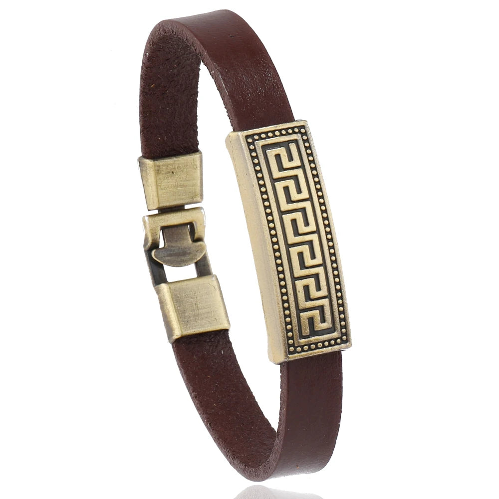 1 Piece vintage leather bracelet for men