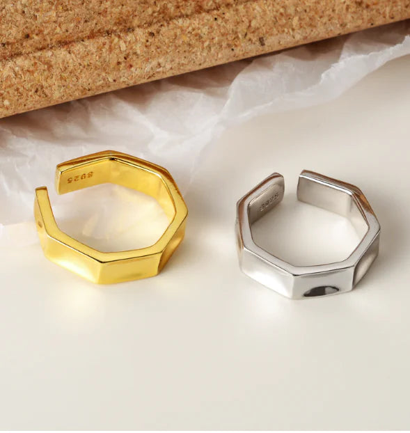 Glossy Geometric Ring for Women