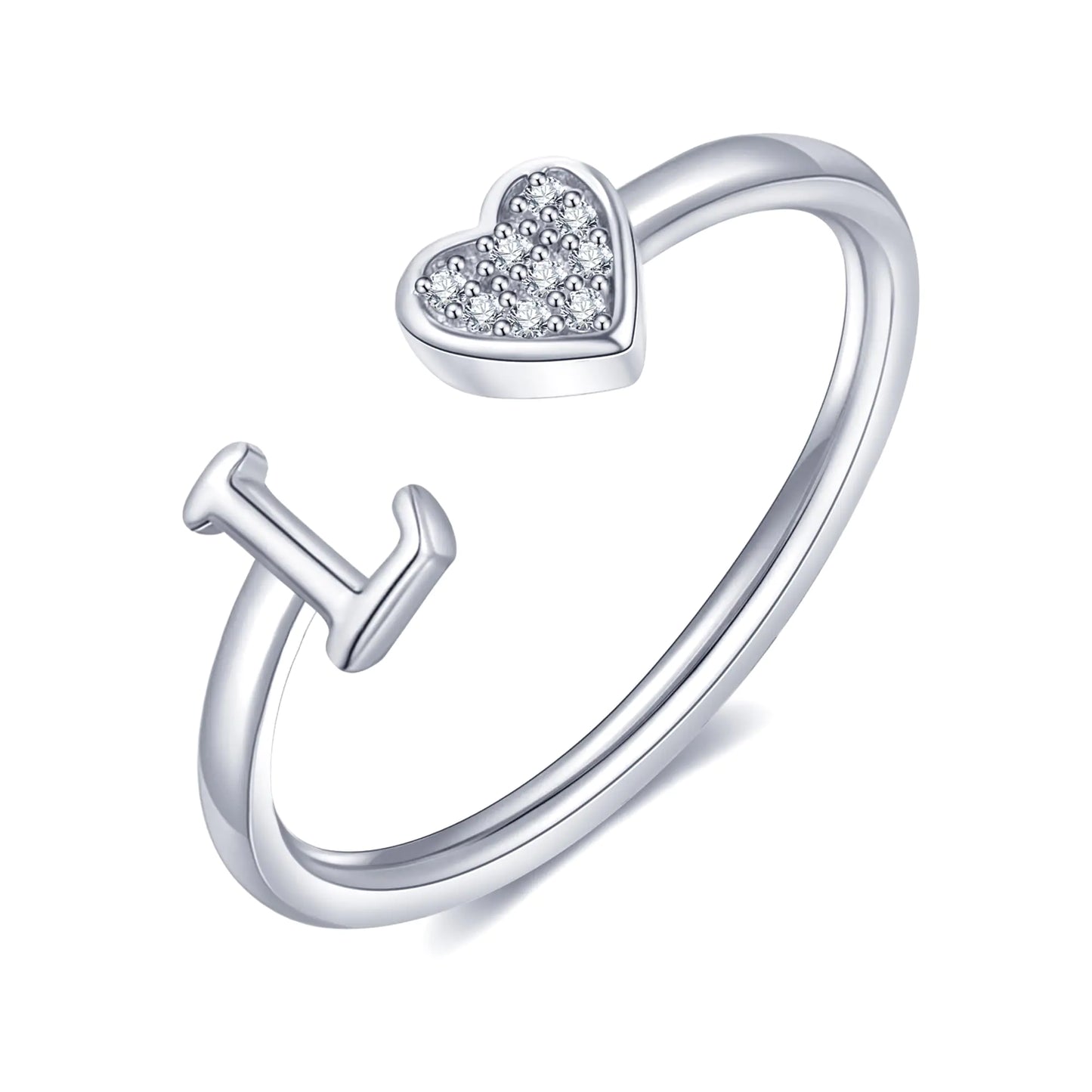 WFYOU Heart Initial Ring for Women