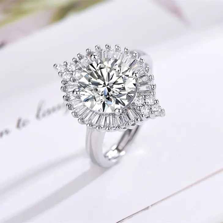 Large Moissanite Ring for Women