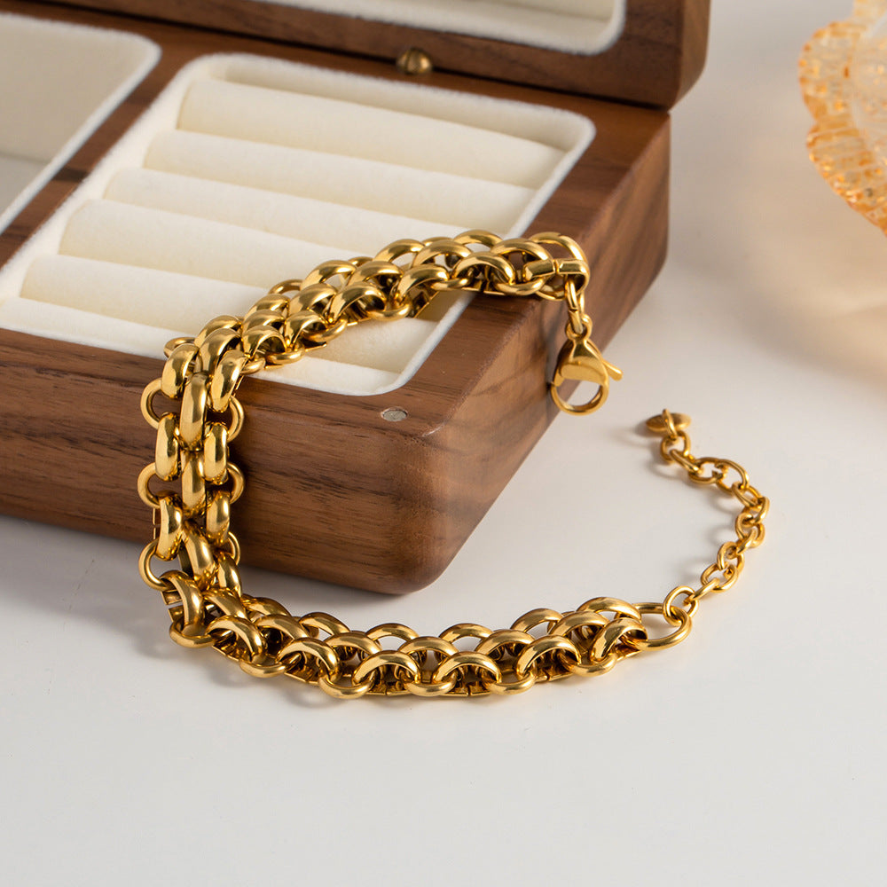 Titanium Steel 18K Gold Geometric Women's Bracelet