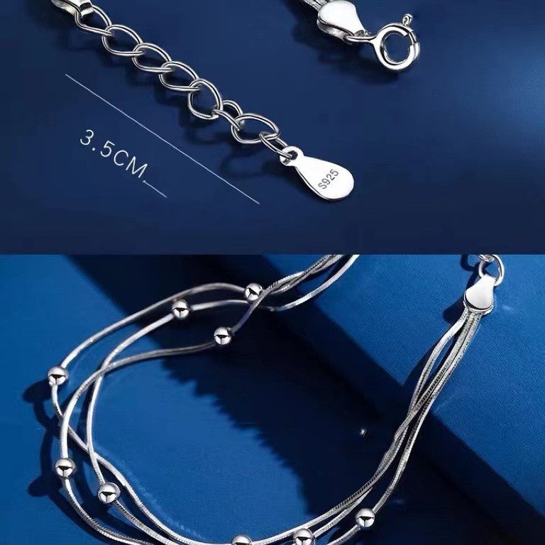 Sterling Silver Women's Bracelet - Simplified Korean Design