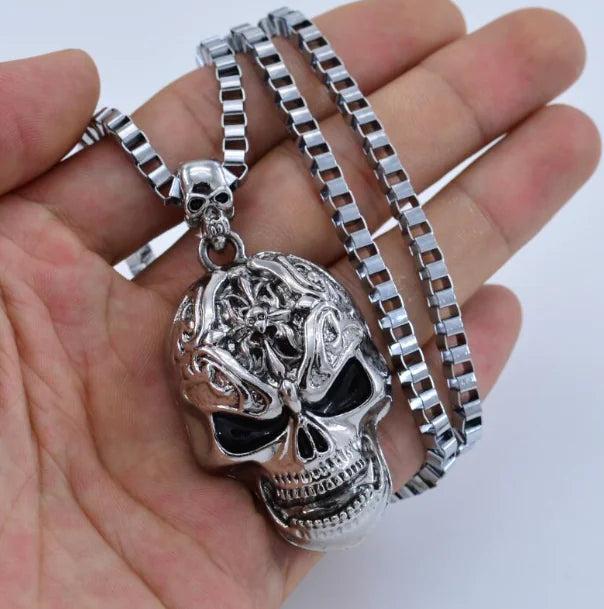 Men's Skull Pendant Necklace with Charm