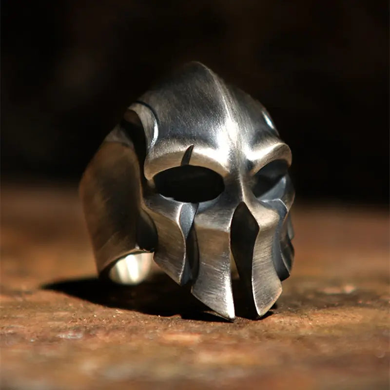 Spartan Skull Ring for Men - Vintage Handmade