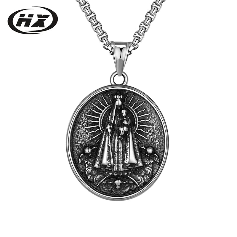 Titanium Steel Jesus Pendant Men's Stainless Necklace