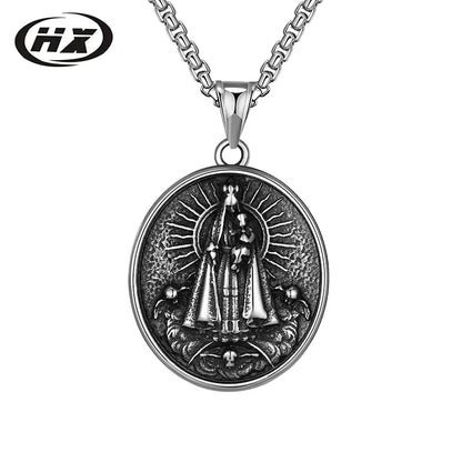 Titanium Steel Jesus Pendant Men's Stainless Necklace