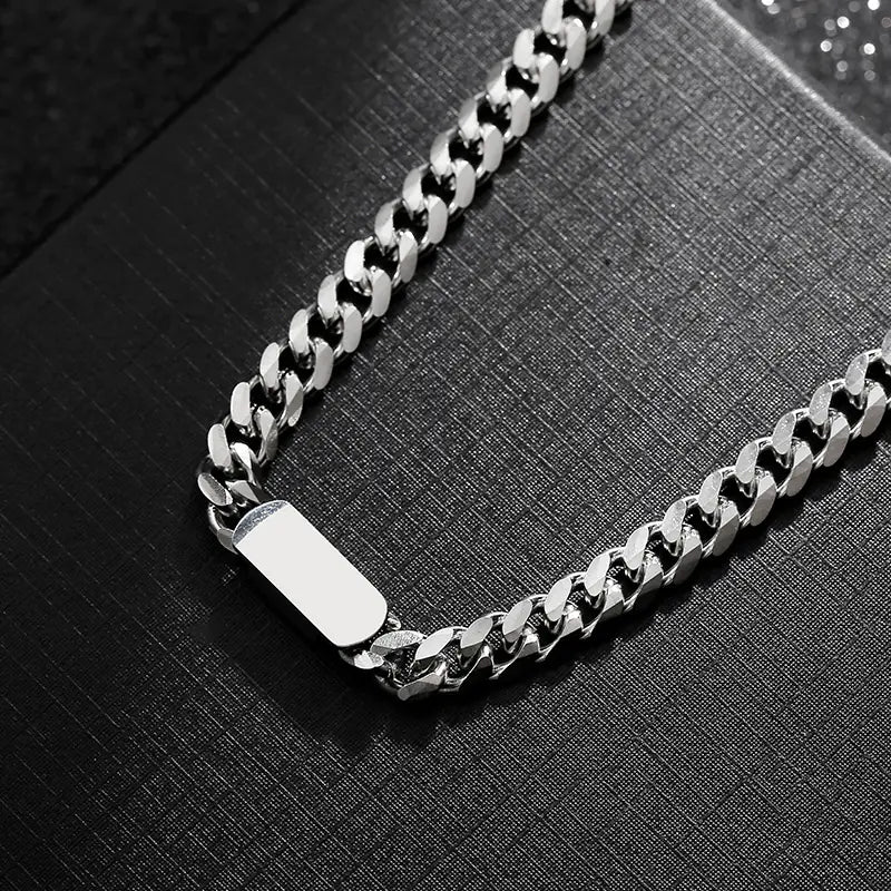 Men's Titanium Steel Cuban Chain Necklace - Simple Style