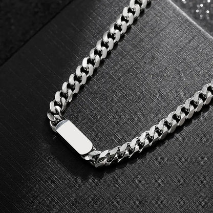 Men's Titanium Steel Cuban Chain Necklace - Simple Style
