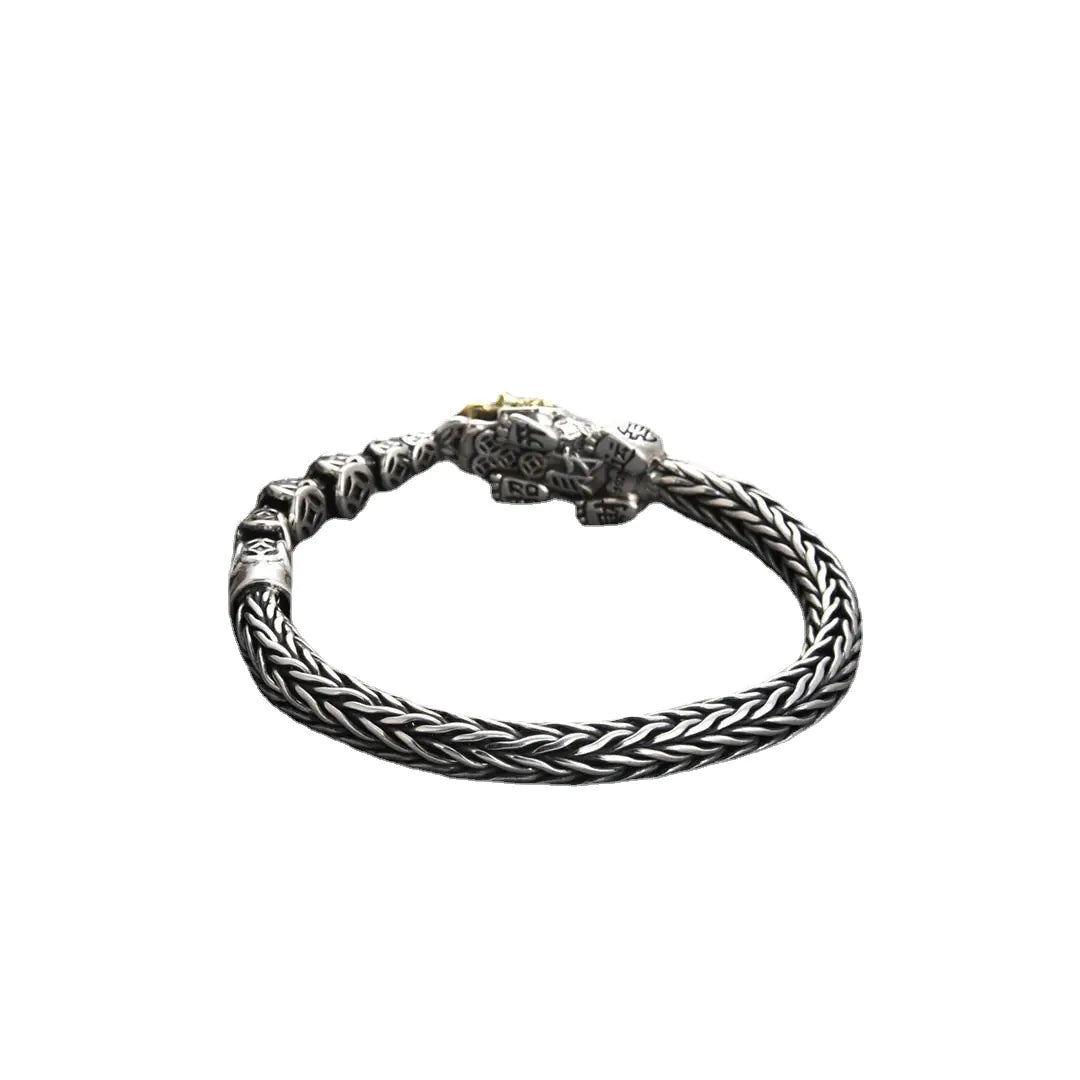 S925 Silver Vintage Men's Bracelet Craft Design
