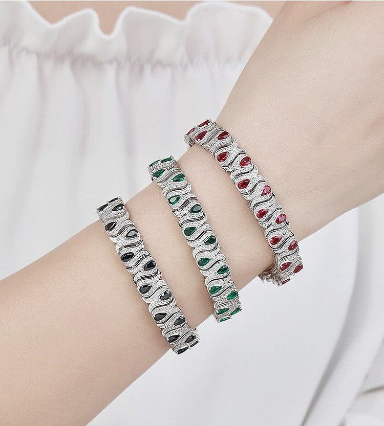 Emerald Black Coffee Ruby Women's Bracelet