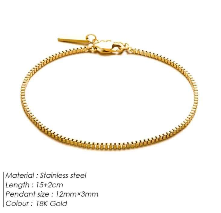 Men's Modern Sleek Minimalist Steel Chain Bracelet