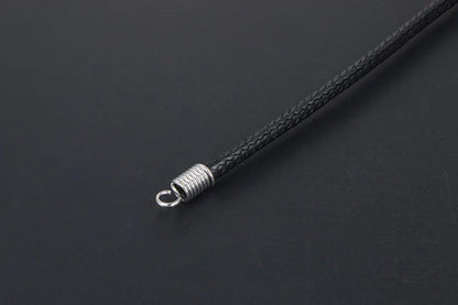 Men's Minimalist Black Woven Linen Wax Rope Necklace