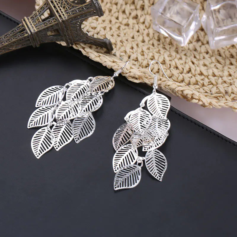 Hollow Leaf Earrings - Leaf Drop Earrings Design