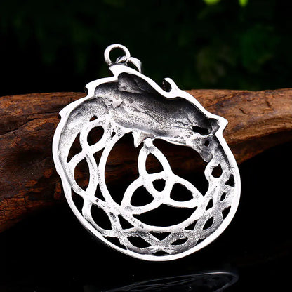 Celtic Knot Pendant, Viking Dragon Men's Necklace