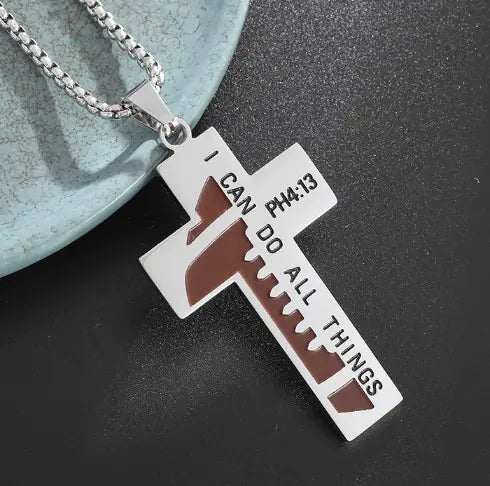 Men's Baseball Cross Necklace