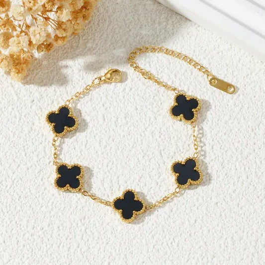 18K Gold Butterfly/Clover Design Exquisite Unique Bracelet