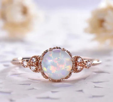 Moonstone Engagement Opal Fashion Ring for Women