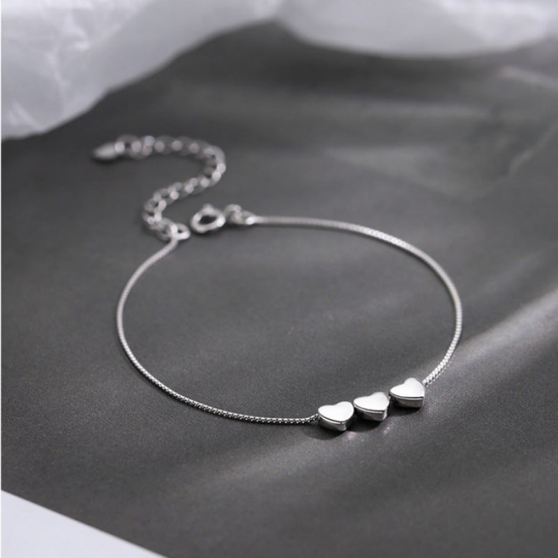 925 Silver Plated Heart Women's Bracelet