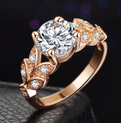 Zircon Rose Gold Gemstone Women's Ring
