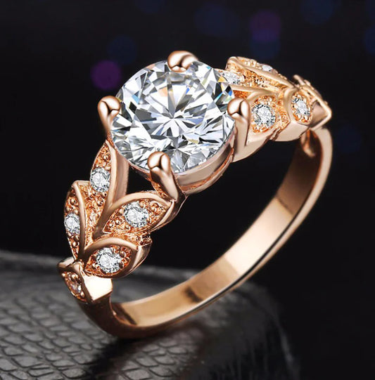 Zircon Rose Gold Gemstone Women's Ring