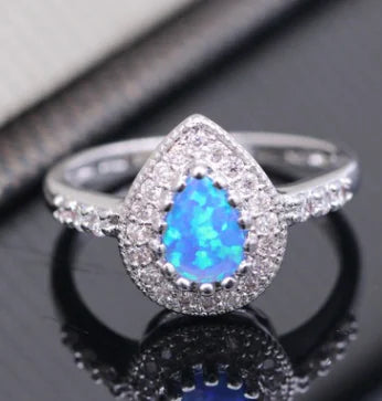 Water Drop Crystal Stone Ring for Women