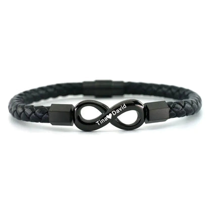 Retro infinity Soft Leather Rope Men's Bracelet