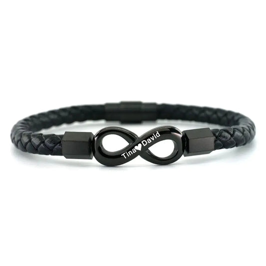 Retro infinity Soft Leather Rope Men's Bracelet