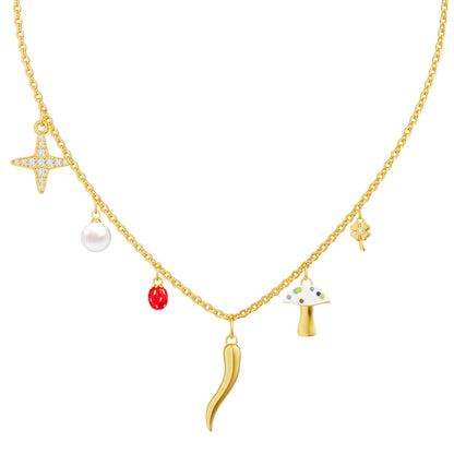 Gold Charm Chain Necklace for Women