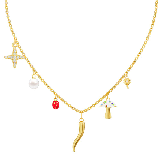 Gold Charm Chain Necklace for Women