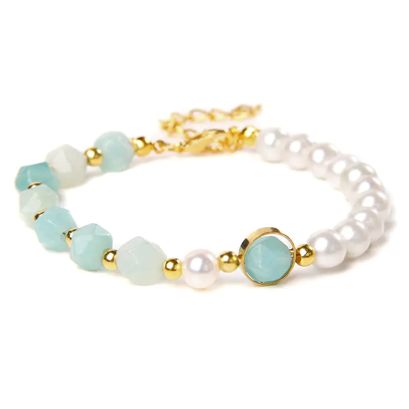 Natural Agate Handmade Pearl Women's Bracelet