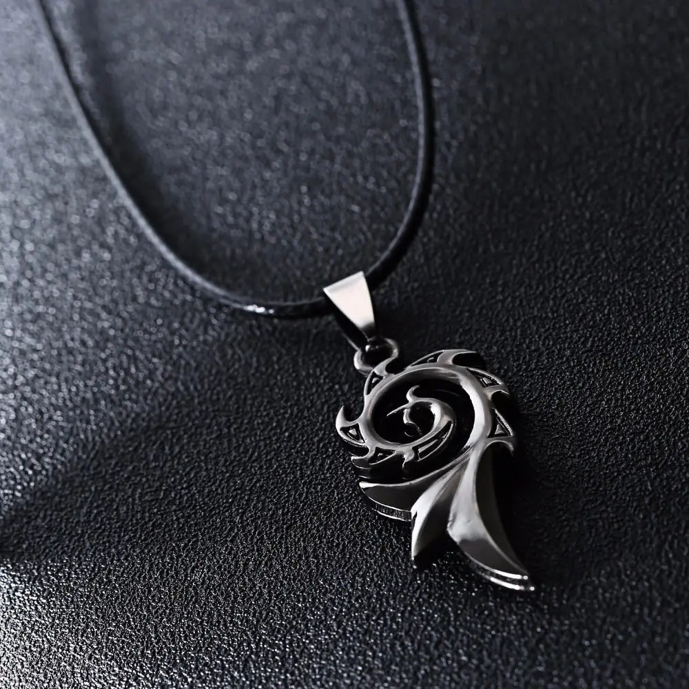 Men's Punk Dragon Flame Pendant Necklace with Chain