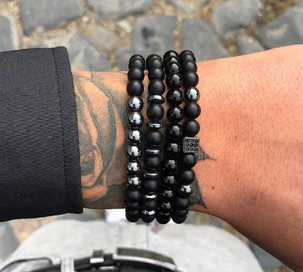 Trendy Handmade Zircon Beaded Men's Bracelet Sets