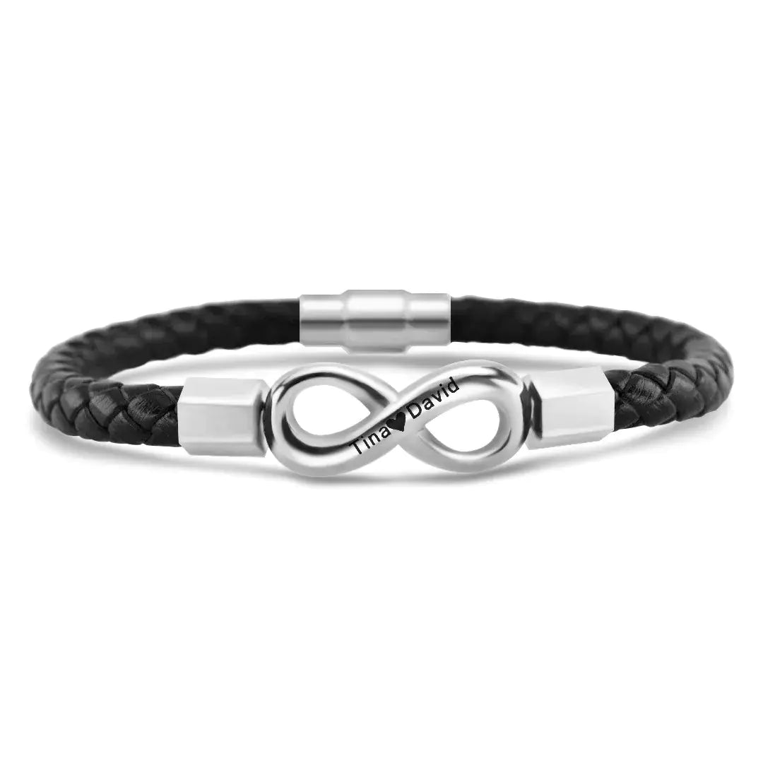 Retro infinity Soft Leather Rope Men's Bracelet