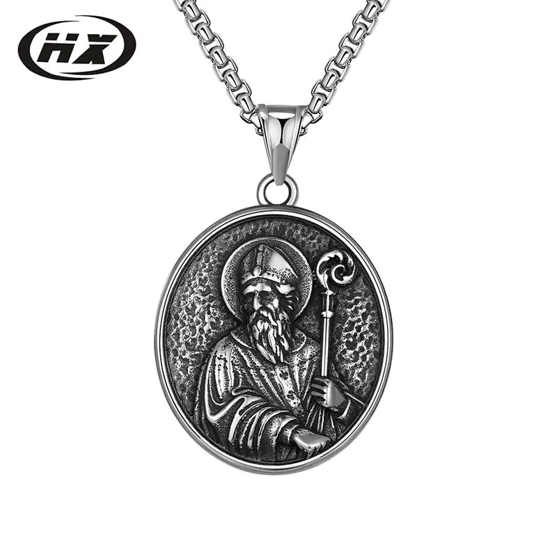 Titanium Steel Jesus Pendant Men's Stainless Necklace
