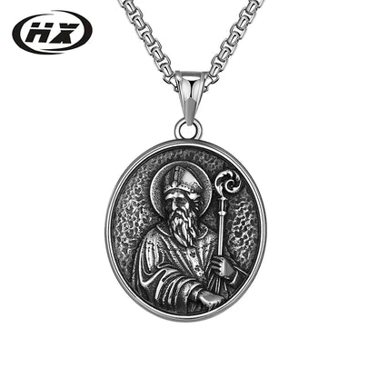 Titanium Steel Jesus Pendant Men's Stainless Necklace
