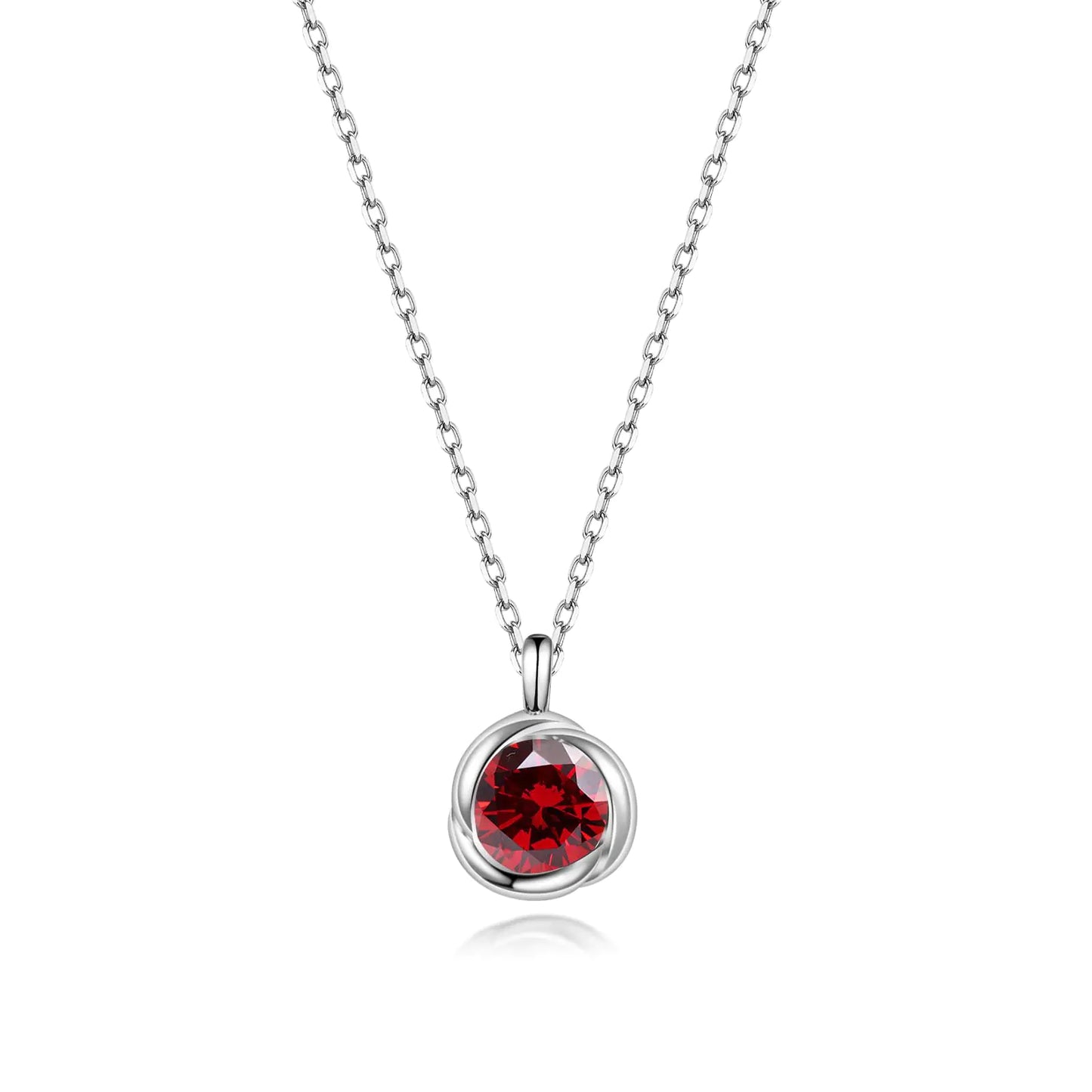 Rose Ruby Necklaces for Women Birthstone