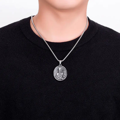 Titanium Steel Jesus Pendant Men's Stainless Necklace