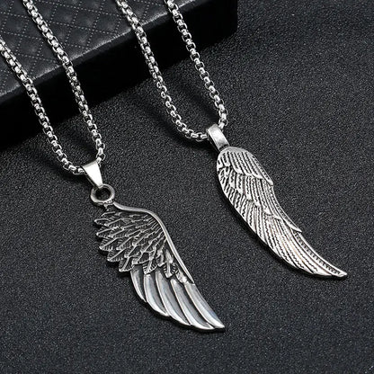 Hip Hop Style Men's Feather Pendant Necklace Set
