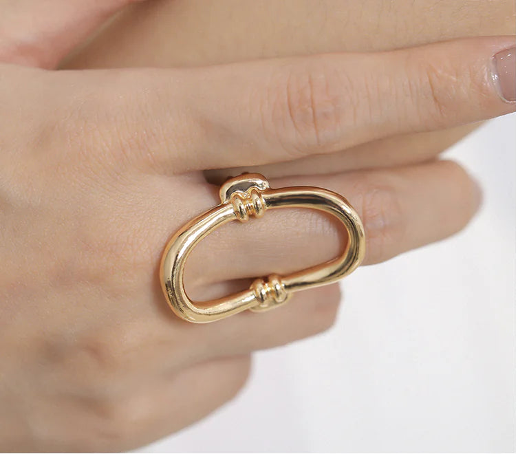 Geometric Metal O - Ring for Women