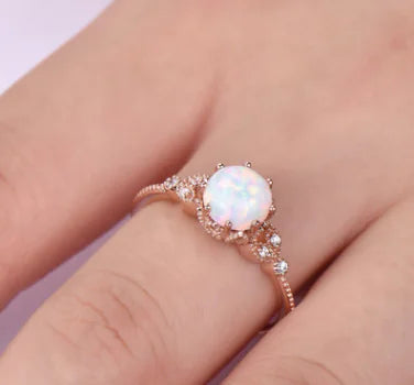 Moonstone Engagement Opal Fashion Ring for Women