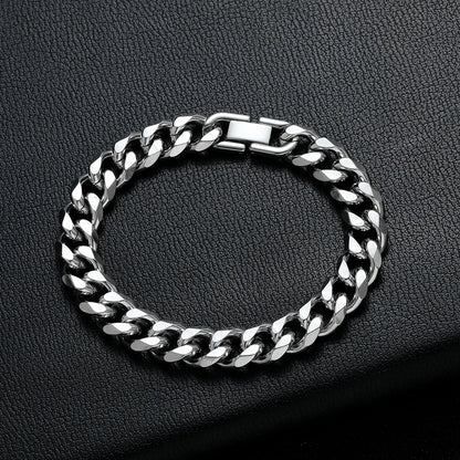 Titanium Steel Golden Black Cuban Chain Bracelet