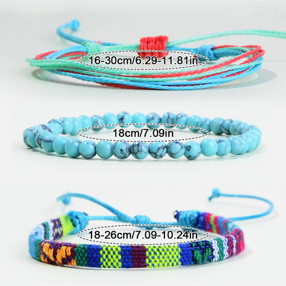 3pcs/set Men's Braided Bracelet