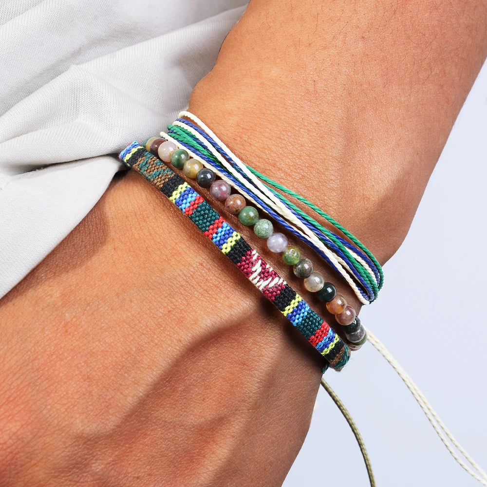 3pcs/set Men's Braided Bracelet