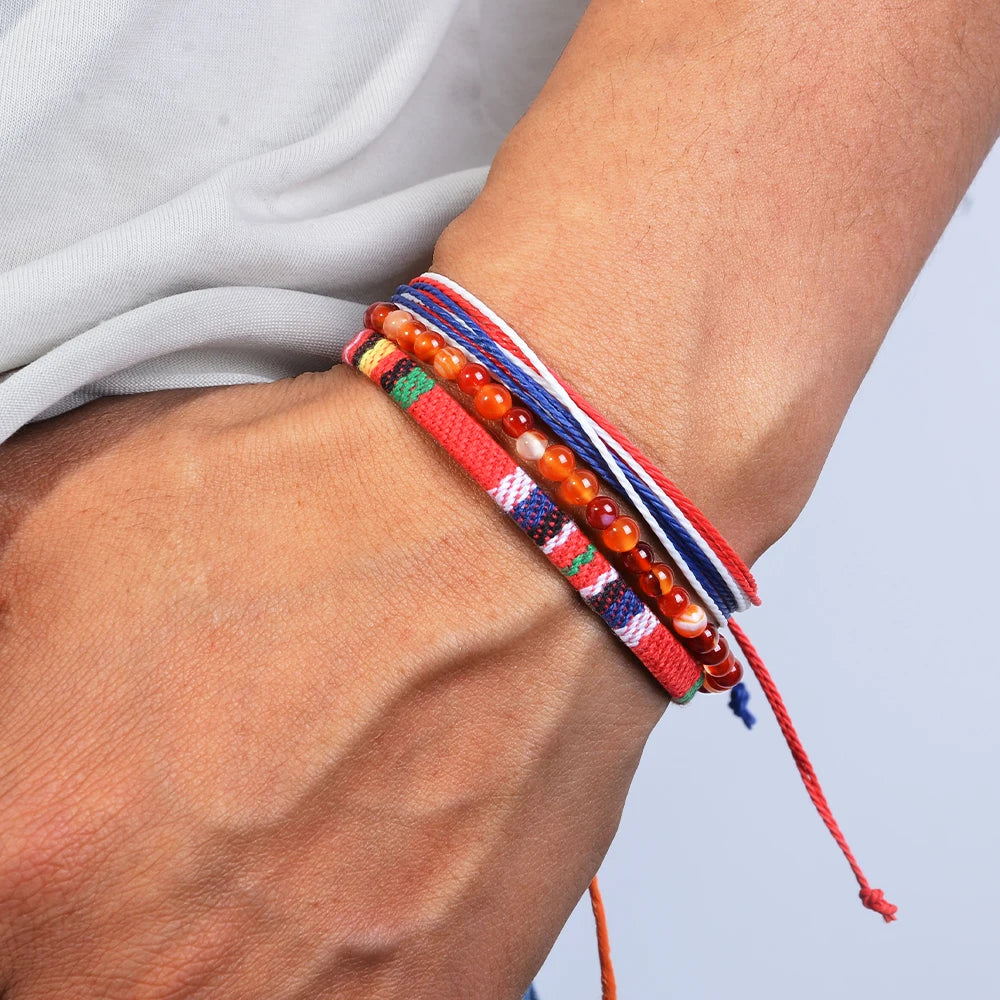 3pcs/set Men's Braided Bracelet