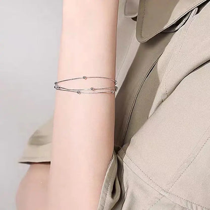 Sterling Silver Women's Bracelet - Simplified Korean Design