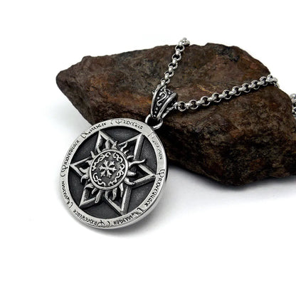 Bold Men's Titanium Steel Star Necklace with Pendant
